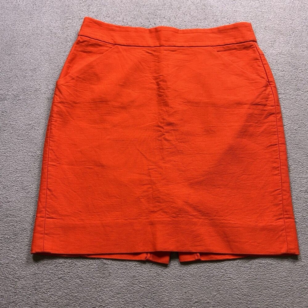 J. Crew Pencil Skirt Womens 6P Orange Preppy Office Business Casual